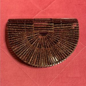 Cult Gaia WOMEN'S ARK GLITTER ACRYLIC BAG IN GINGER GLITTER